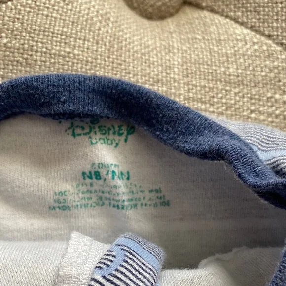 🩵 Disney Mickey Mouse Blue Striped Footie 🩵 - Picture 3 of 5